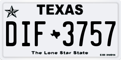 TX license plate DIF3757