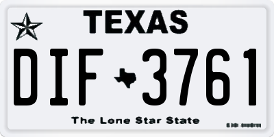 TX license plate DIF3761