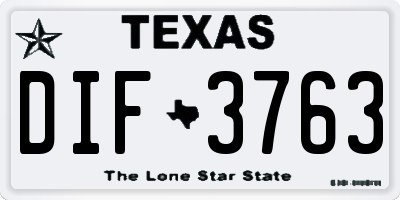 TX license plate DIF3763