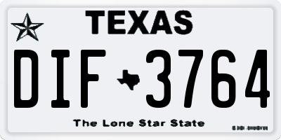 TX license plate DIF3764