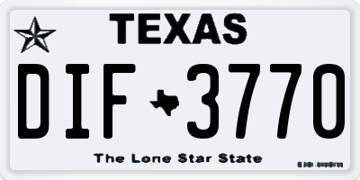 TX license plate DIF3770