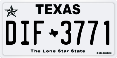 TX license plate DIF3771