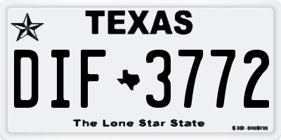 TX license plate DIF3772