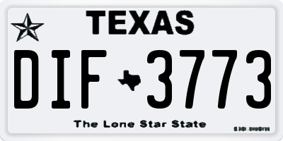 TX license plate DIF3773