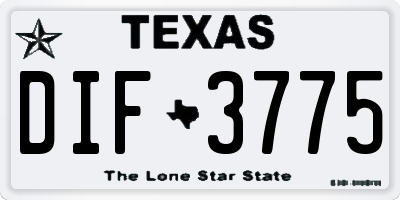 TX license plate DIF3775