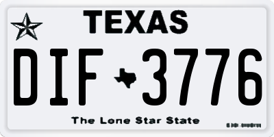 TX license plate DIF3776