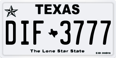 TX license plate DIF3777
