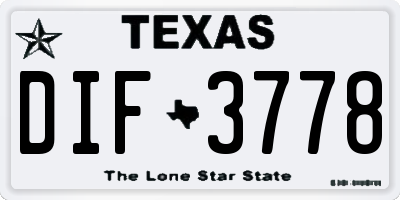 TX license plate DIF3778