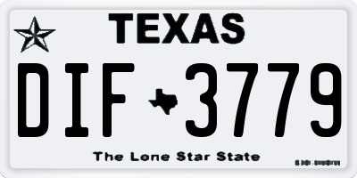 TX license plate DIF3779