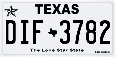 TX license plate DIF3782