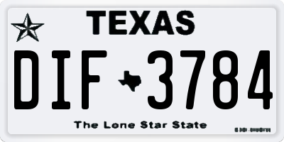 TX license plate DIF3784