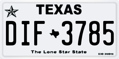 TX license plate DIF3785