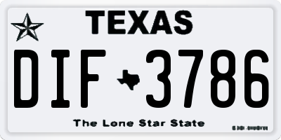 TX license plate DIF3786