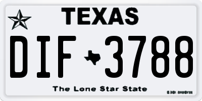 TX license plate DIF3788