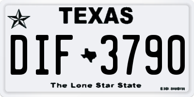 TX license plate DIF3790