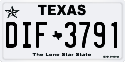 TX license plate DIF3791