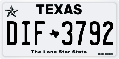TX license plate DIF3792