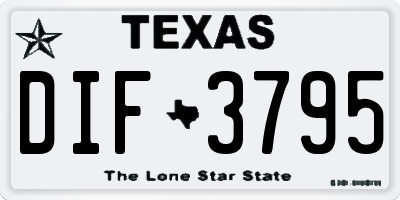 TX license plate DIF3795