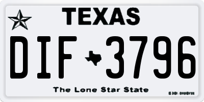 TX license plate DIF3796