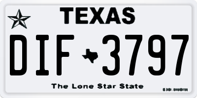 TX license plate DIF3797