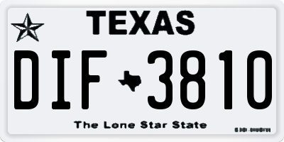 TX license plate DIF3810