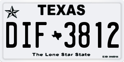 TX license plate DIF3812