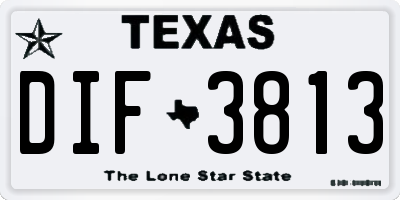 TX license plate DIF3813