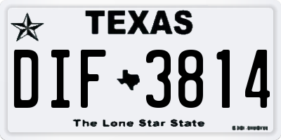 TX license plate DIF3814