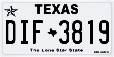 TX license plate DIF3819
