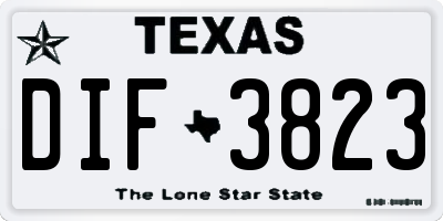 TX license plate DIF3823