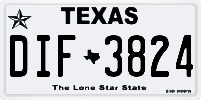 TX license plate DIF3824