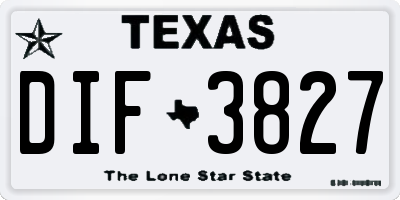 TX license plate DIF3827