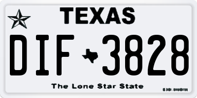 TX license plate DIF3828
