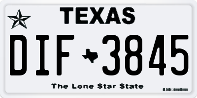 TX license plate DIF3845