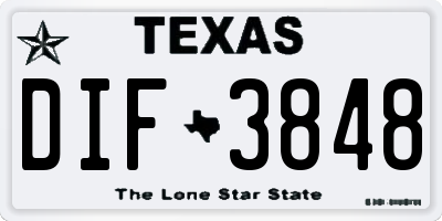 TX license plate DIF3848