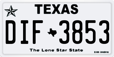 TX license plate DIF3853