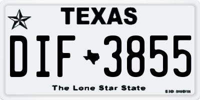 TX license plate DIF3855