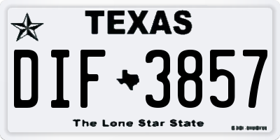 TX license plate DIF3857