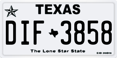 TX license plate DIF3858