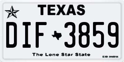 TX license plate DIF3859
