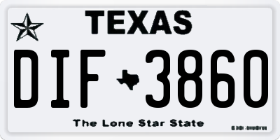 TX license plate DIF3860