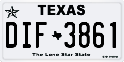 TX license plate DIF3861