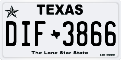 TX license plate DIF3866