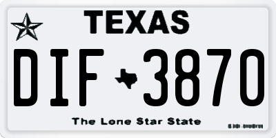 TX license plate DIF3870