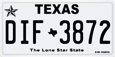TX license plate DIF3872