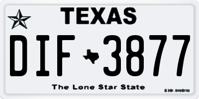TX license plate DIF3877