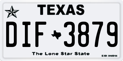 TX license plate DIF3879