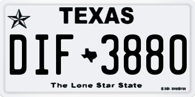 TX license plate DIF3880