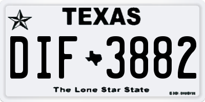 TX license plate DIF3882