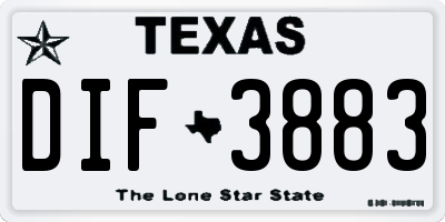 TX license plate DIF3883